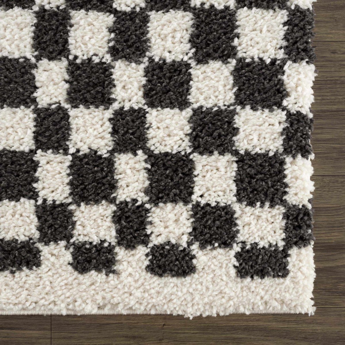 Kieu Black & White Checkered Area Rug - The Sunflower Store Co