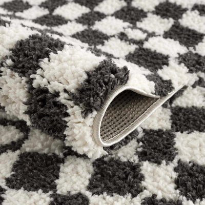 Kieu Black & White Checkered Area Rug - The Sunflower Store Co