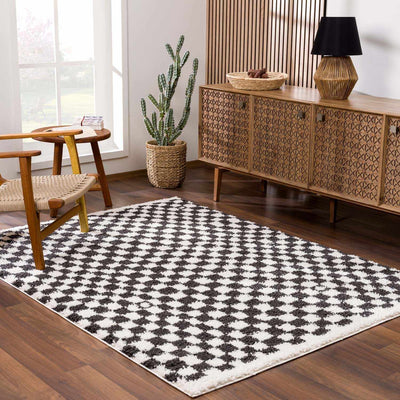 Kieu Black & White Checkered Area Rug - The Sunflower Store Co