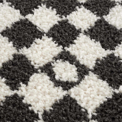 Kieu Black & White Checkered Area Rug - The Sunflower Store Co