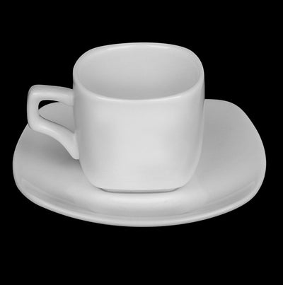 White 3 Oz | 90 Ml Coffee Cup & Saucer - The Sunflower Store Co