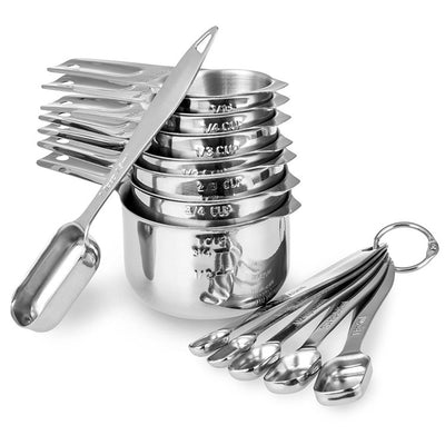 Stainless Steel Measuring Cup Measuring Spoon Ten Three - piece Set Baking Tool - The Sunflower Store Co