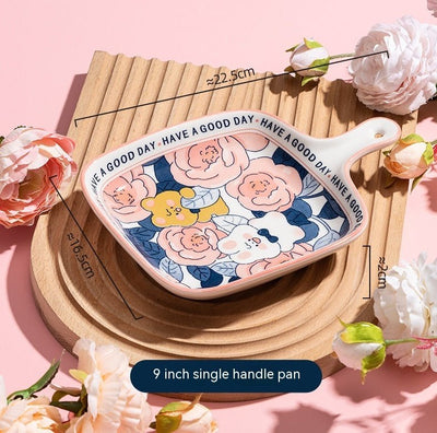 Rose Underglaze Porcelain Household Tableware Large - The Sunflower Store Co