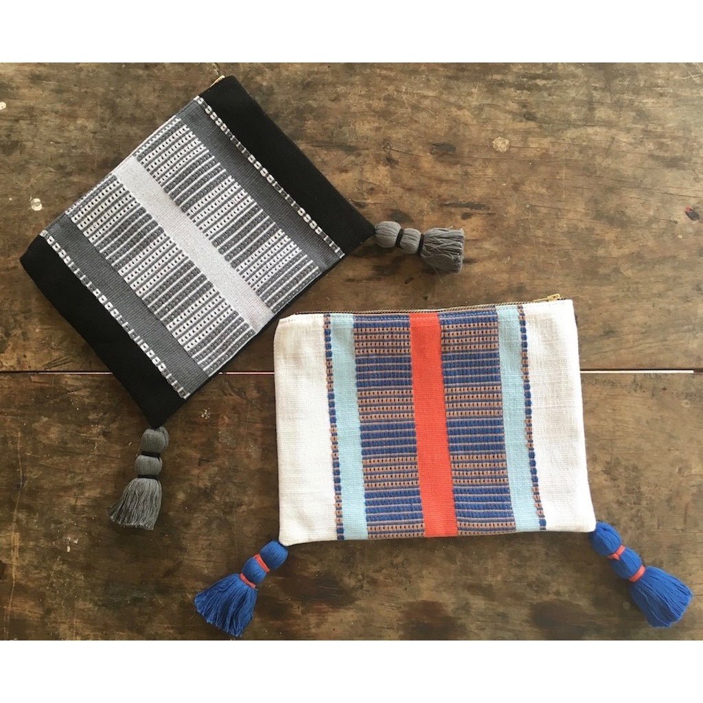 Black Striped Backstrap Clutch - The Sunflower Store Co