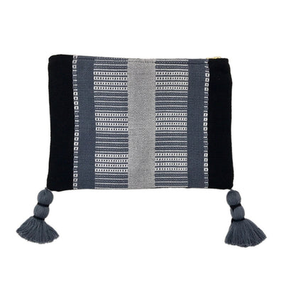 Black Striped Backstrap Clutch - The Sunflower Store Co
