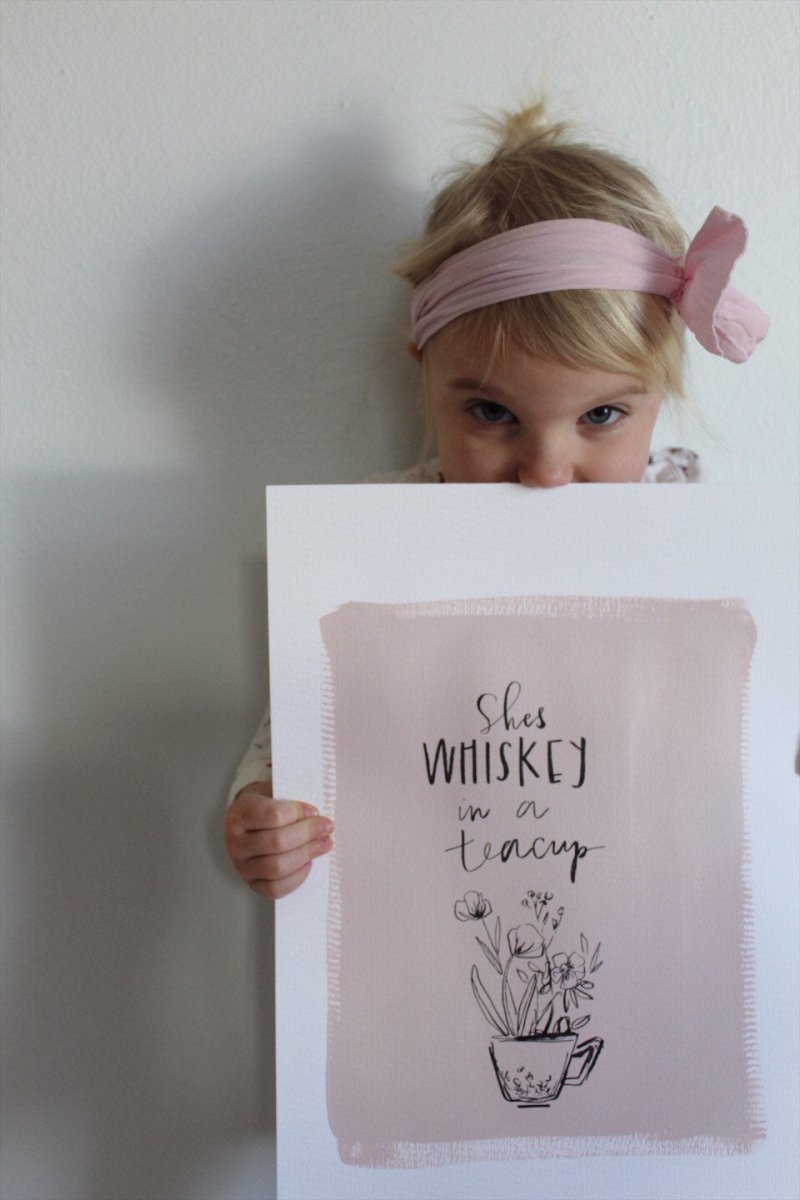 She's Whiskey In A Teacup Art Print! 11x14 Print, Simple Design, Kids Room Art - The Sunflower Store Co
