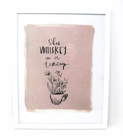 She's Whiskey In A Teacup Art Print! 11x14 Print, Simple Design, Kids Room Art - The Sunflower Store Co