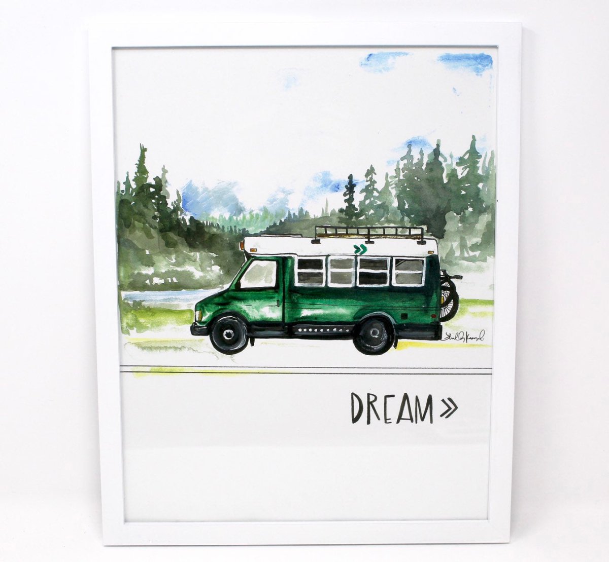 Dream Bus Life Art Print, 11x14in, Adventure Art, Home Decor, Vanlife Artwork - The Sunflower Store Co