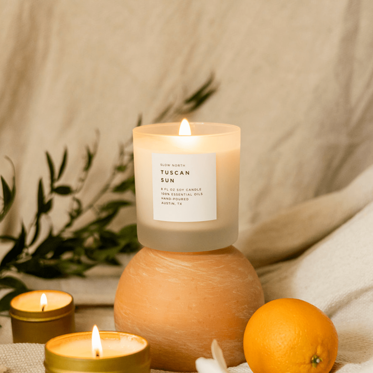 Tuscan Sun - Signature Candle (Orange + Frankincense + Jasmine) - The Sunflower Store Co